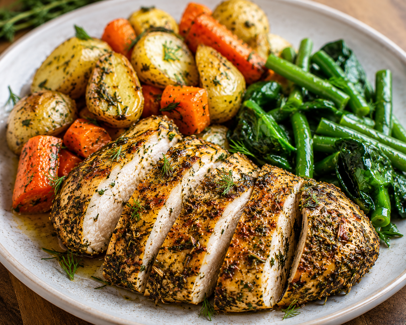 Signature Herb-crusted chicken Roast Chicken